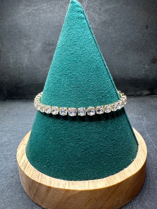 Jewelry - Gold Plated Cubic Zirconia Tennis Slider Bolo Bracelet